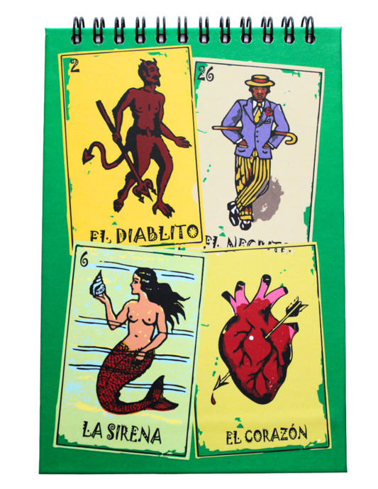 Cuadernos Mestizos, Estilo Francés Con Diseño De Lotería Mexicana.